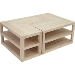 Table basse 2 parties hévéa 105x70cm HELENA