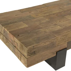 Table basse poutre en bois massif recyclé MATT