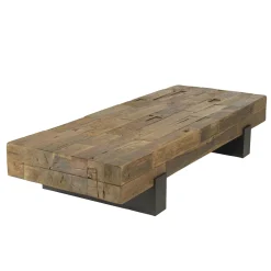 Table basse poutre en bois massif recyclé MATT