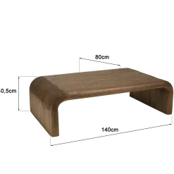 Table basse épurée en bois de mindi ARCUS