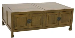 Table basse rectangle hévéa 125x75x46cm MAORI