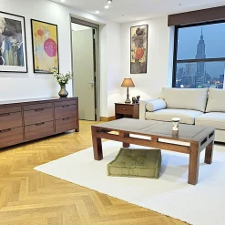 Table basse rectangle hévéa 120x60x40cm HELENA
