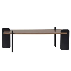 Table basse rectangulaire décor noyer et bois noir MARFA