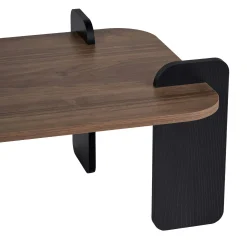 Table basse rectangulaire décor noyer et bois noir MARFA