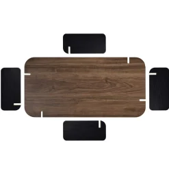 Table basse rectangulaire décor noyer et bois noir MARFA