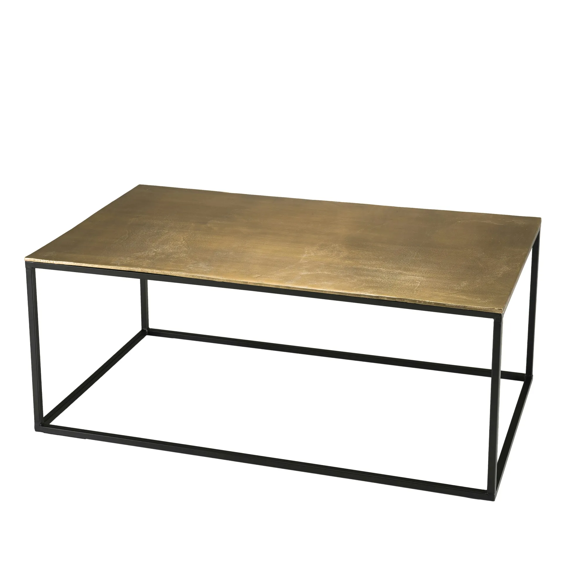 Table basse rectangulaire dorée ZALA