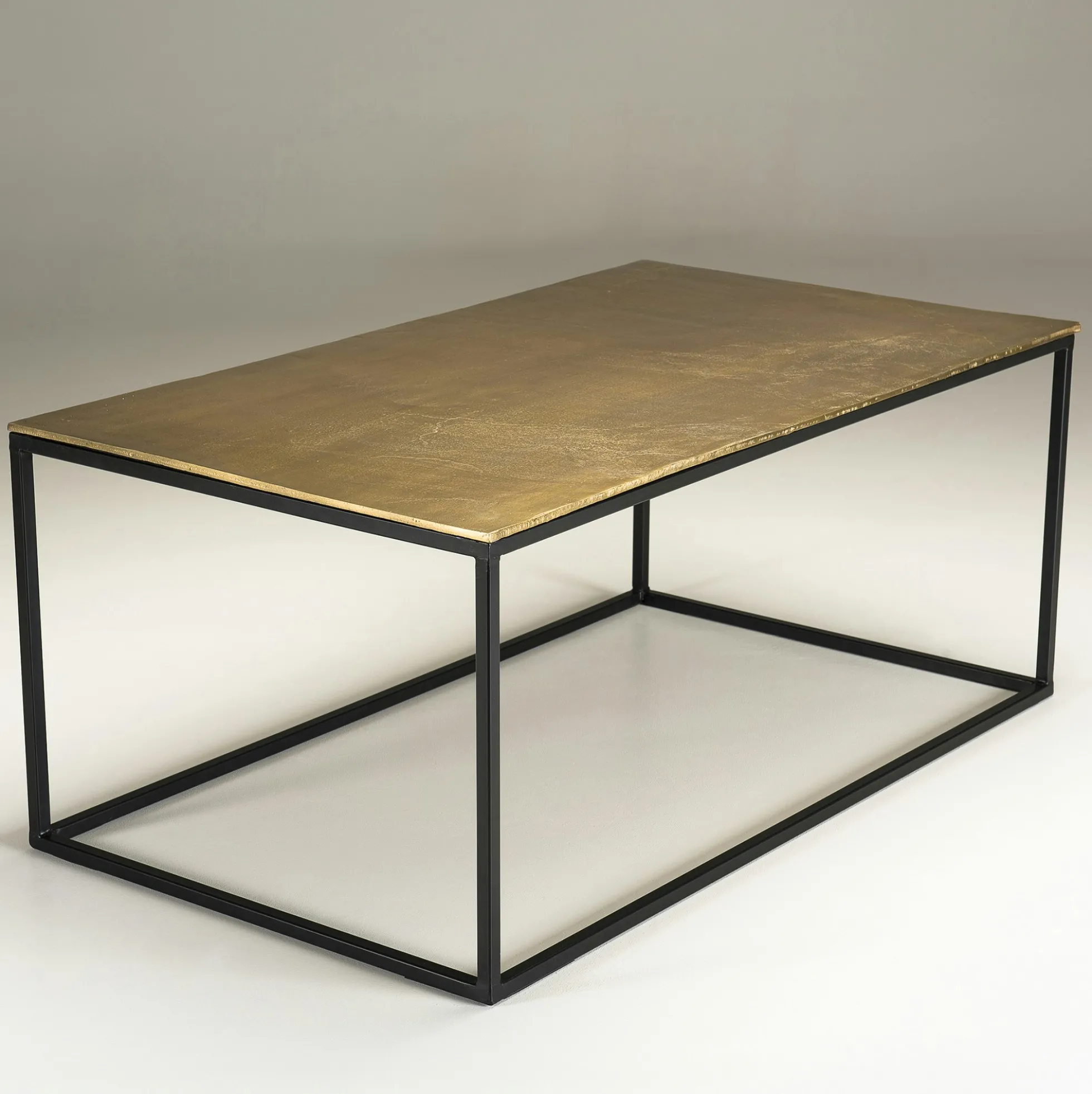 Table basse rectangulaire dorée ZALA