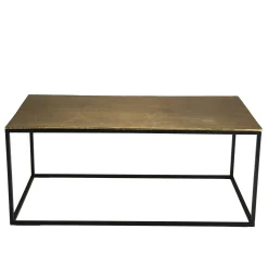Table basse rectangulaire dorée ZALA