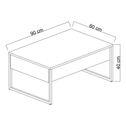 Table basse rectangulaire effet travertin, pieds dorés JENA