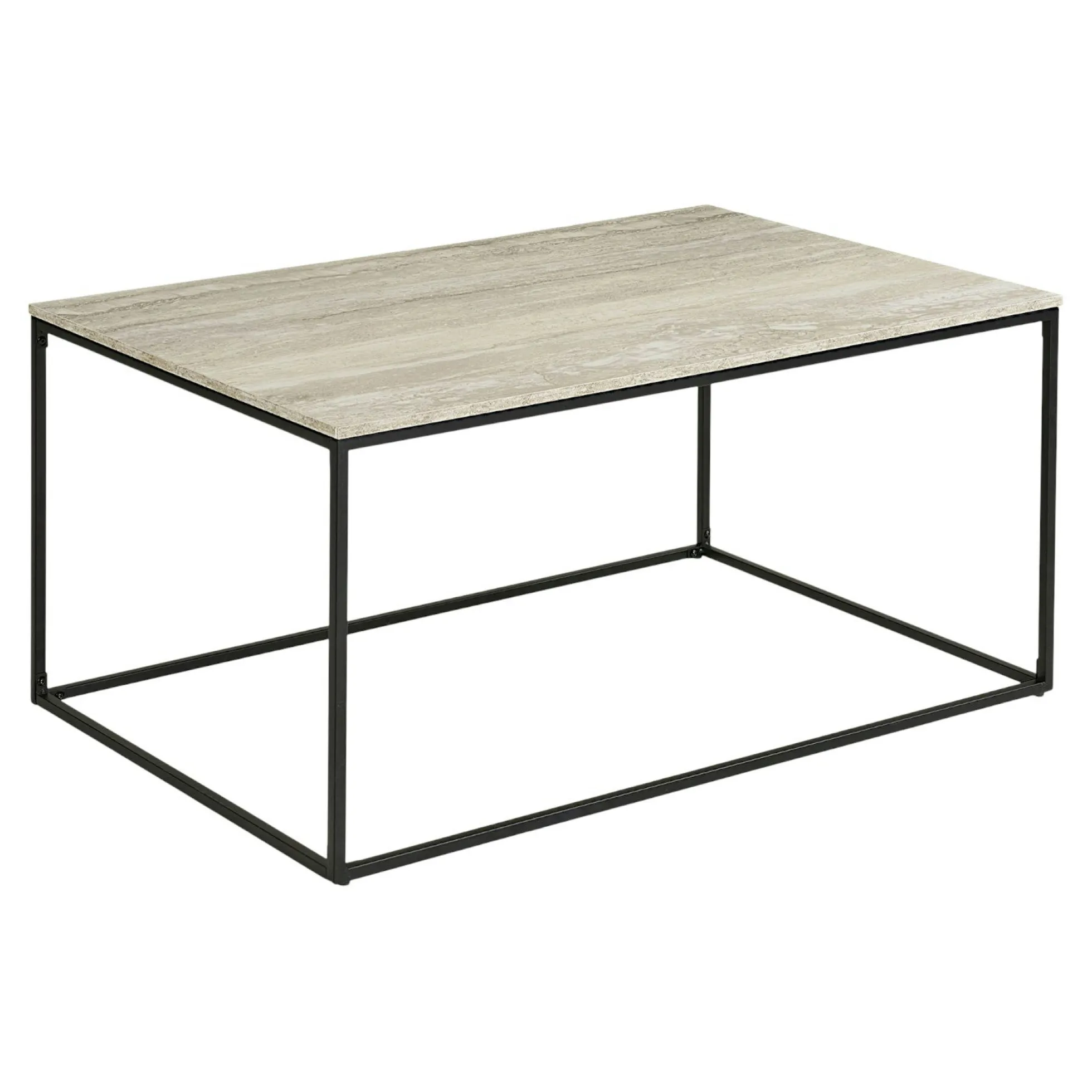 Table basse rectangulaire effet travertin VARDE