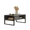 Table basse rectangulaire grise avec niches rangement JENA