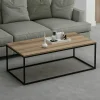 Table basse rectangulaire minimaliste effet noyer JENA