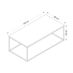 Table basse rectangulaire minimaliste effet noyer JENA