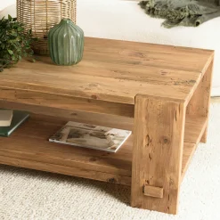 Table basse rectangulaire 2 plateaux bois recyclé DENVER