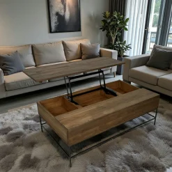 Table basse relevable chêne massif HUDSON