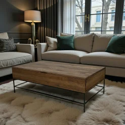 Table basse relevable chêne massif HUDSON