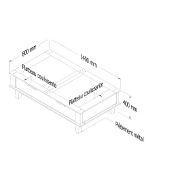 Table basse relevable en chêne clair ALPINE