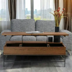 Table basse relevable rectangulaire en chêne massif OKA