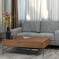 Table basse relevable rectangulaire en chêne massif OKA