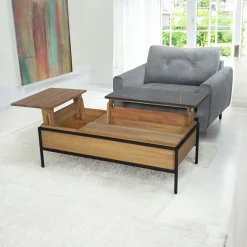 Table basse relevable style design en bois de chêne finition miel ESSEN