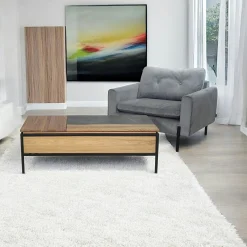Table basse relevable style design en bois de chêne finition miel ESSEN