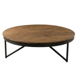 Table basse ronde bois de teck recyclé XL SWING