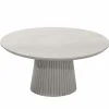 Table basse ronde bois gris à pied rainuré CALERO
