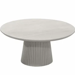 Table basse ronde bois gris à pied rainuré CALERO