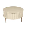 Table basse ronde bois sable 2 tiroirs rainurés CORTINA