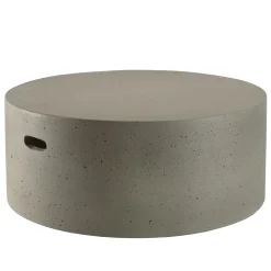 Table basse ronde 79 cm en béton gris brut HERCULE