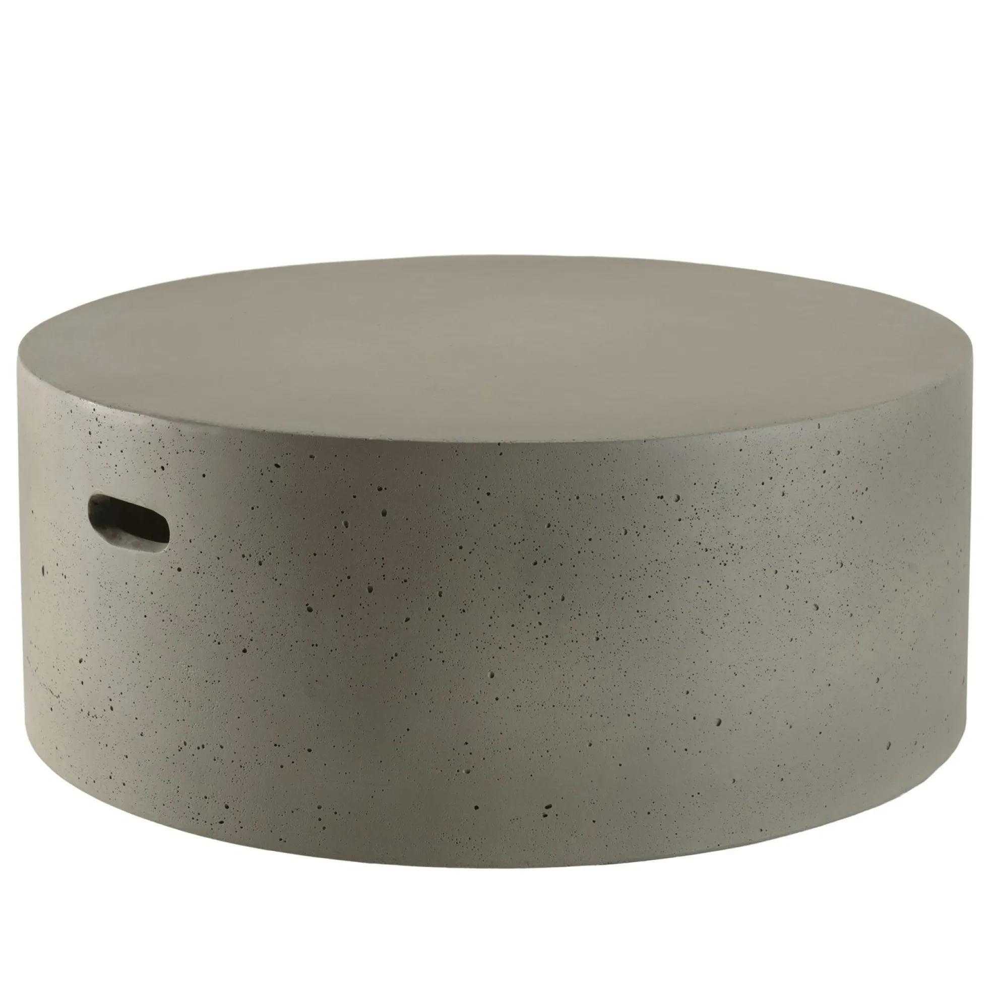 Table basse ronde 79 cm en béton gris brut HERCULE