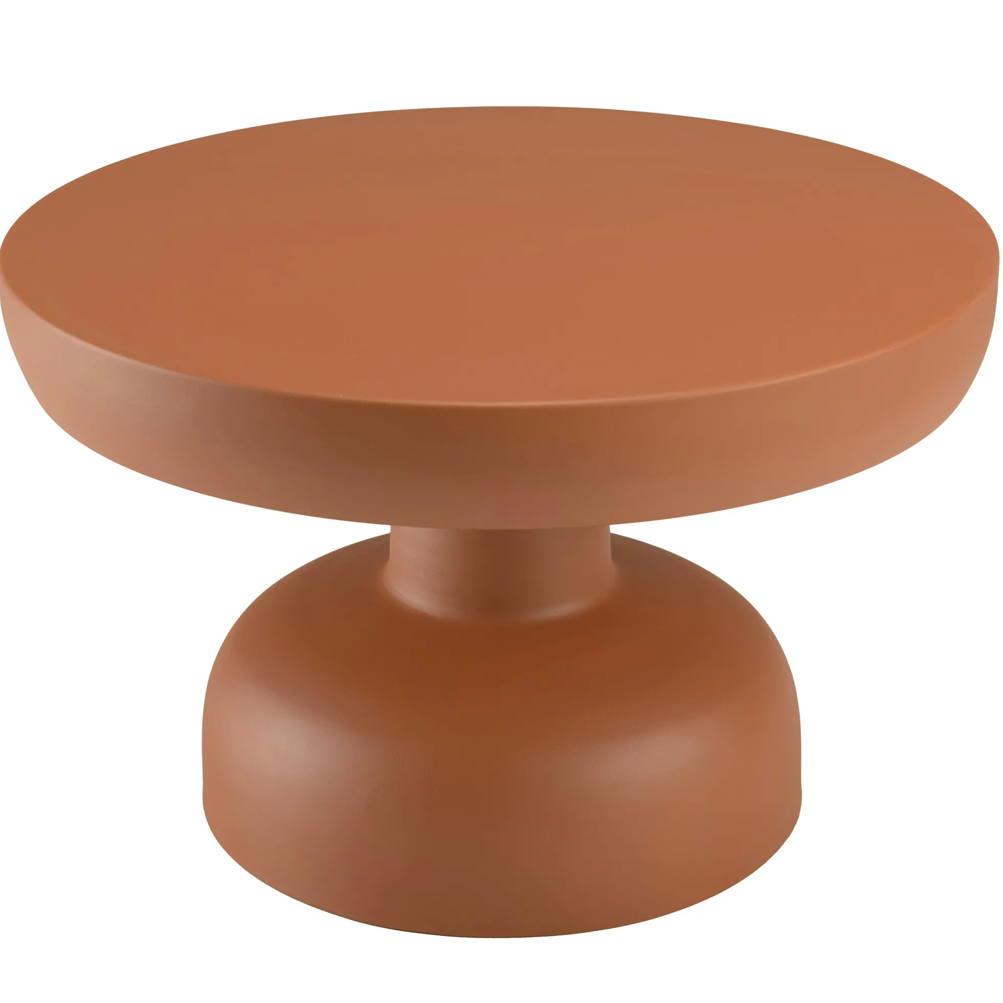 Table basse ronde 60cm en fer couleur marron mat ELORA