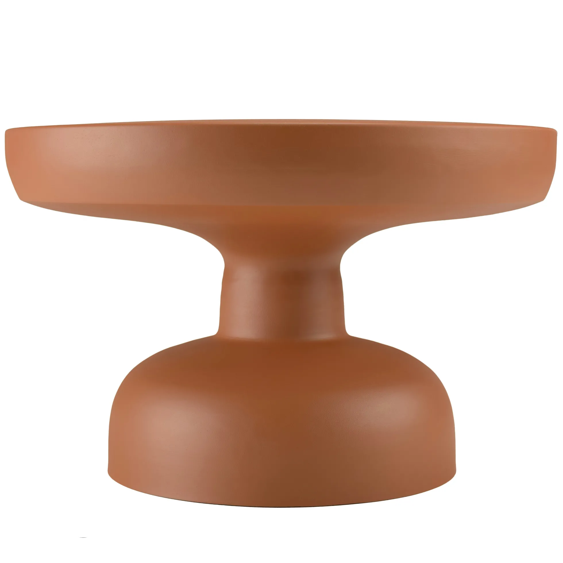 Table basse ronde 60cm en fer couleur marron mat ELORA