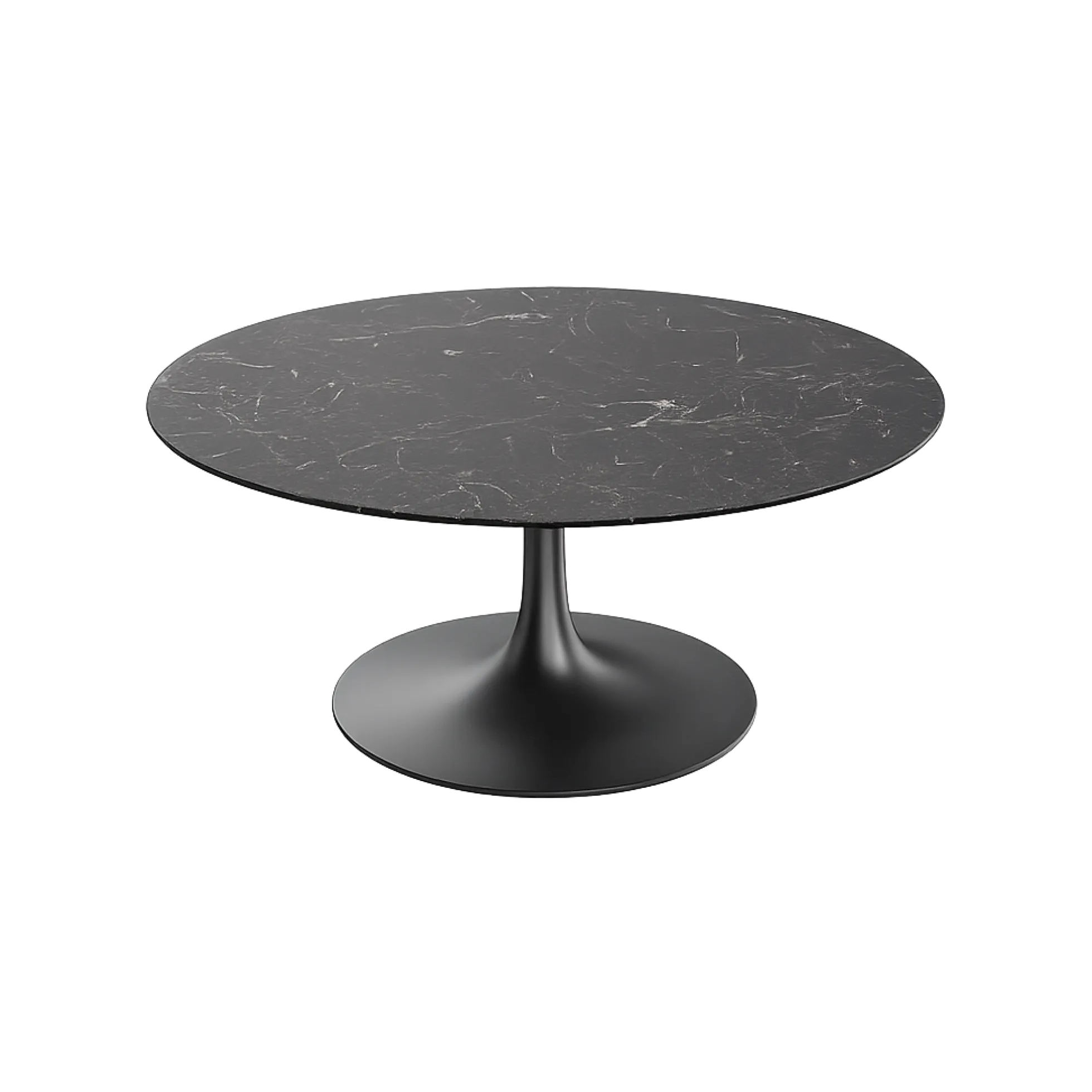 Table basse ronde céramique effet marbre gris LOMBARDIE