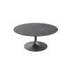 Table basse ronde céramique grise marbrée, pied tulipe LIGURIE