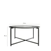 Table basse ronde design - verre & métal noir TULUM