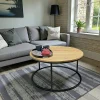 Table basse ronde diamètre 90 cm en chêne huilé PALERME
