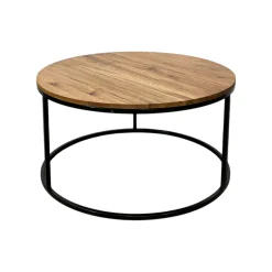 Table basse ronde diamètre 90 cm en chêne huilé PALERME