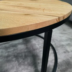 Table basse ronde diamètre 90 cm en chêne huilé PALERME
