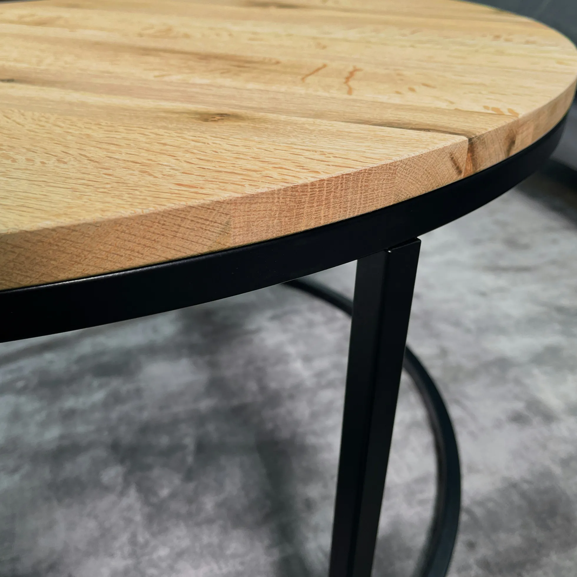 Table basse ronde diamètre 90 cm en chêne huilé PALERME