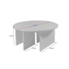 Table basse ronde effet bois de noyer - design puzzle MARFA