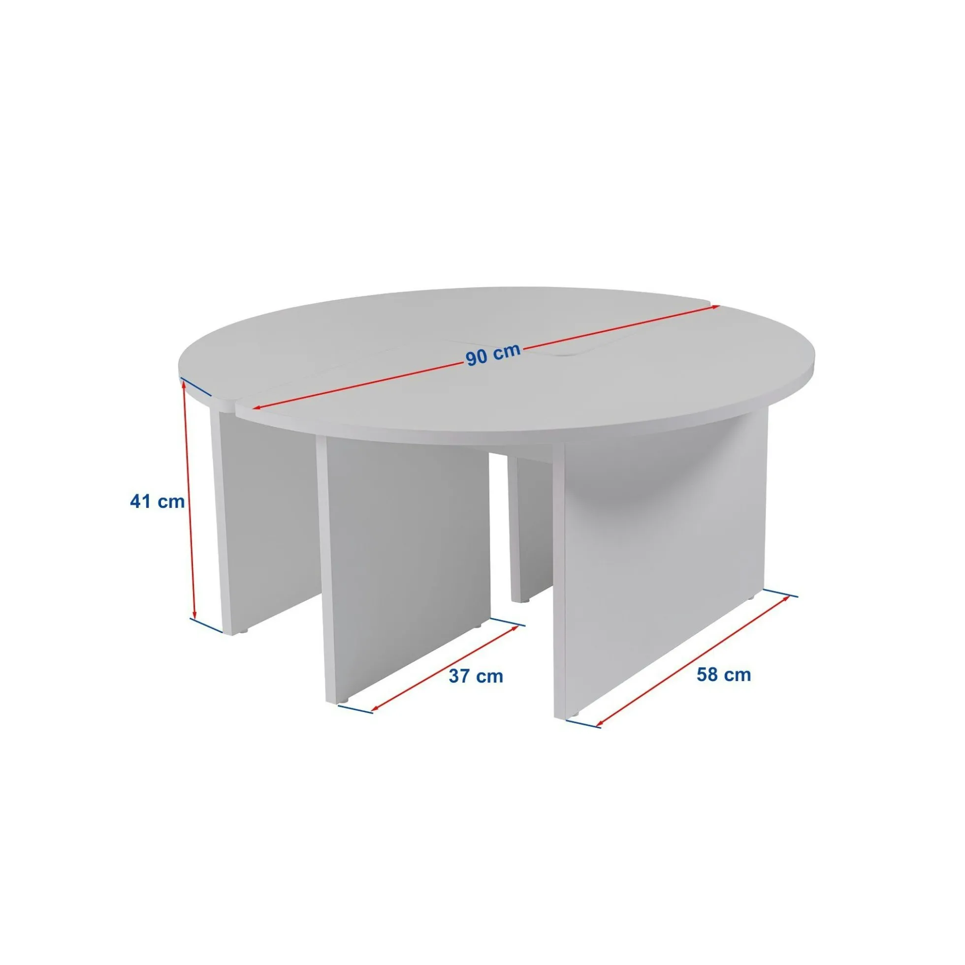 Table basse ronde effet travertin - design puzzle MARFA