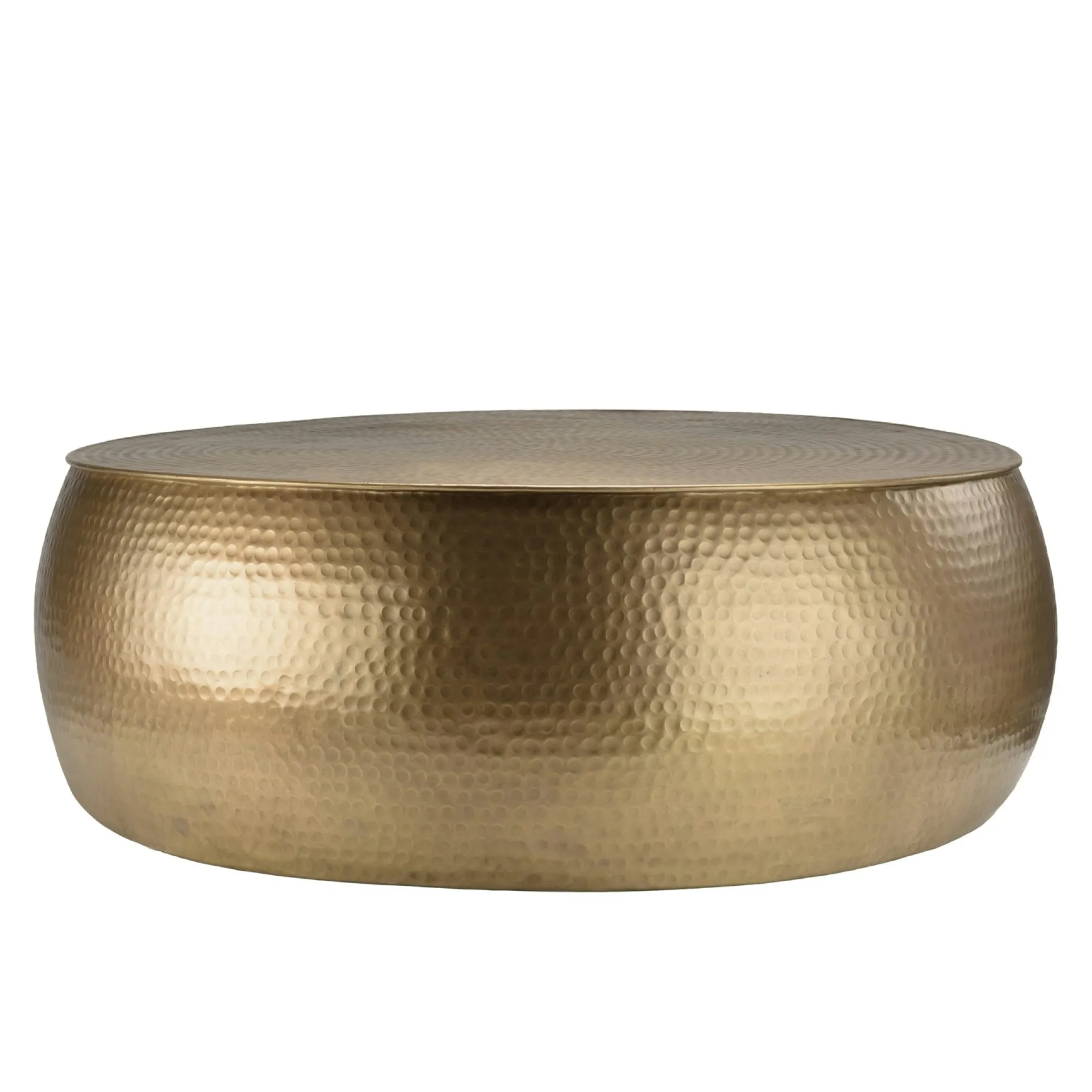 Table basse ronde en aluminium doré martelé 106 cm ZALA
