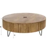 Table basse ronde en bois de manguier strié Ø120 cm CREEK