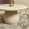 Table basse ronde en bois sable pied boule ALMA