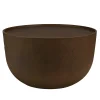 Table basse ronde en béton marron D58cm CALVI