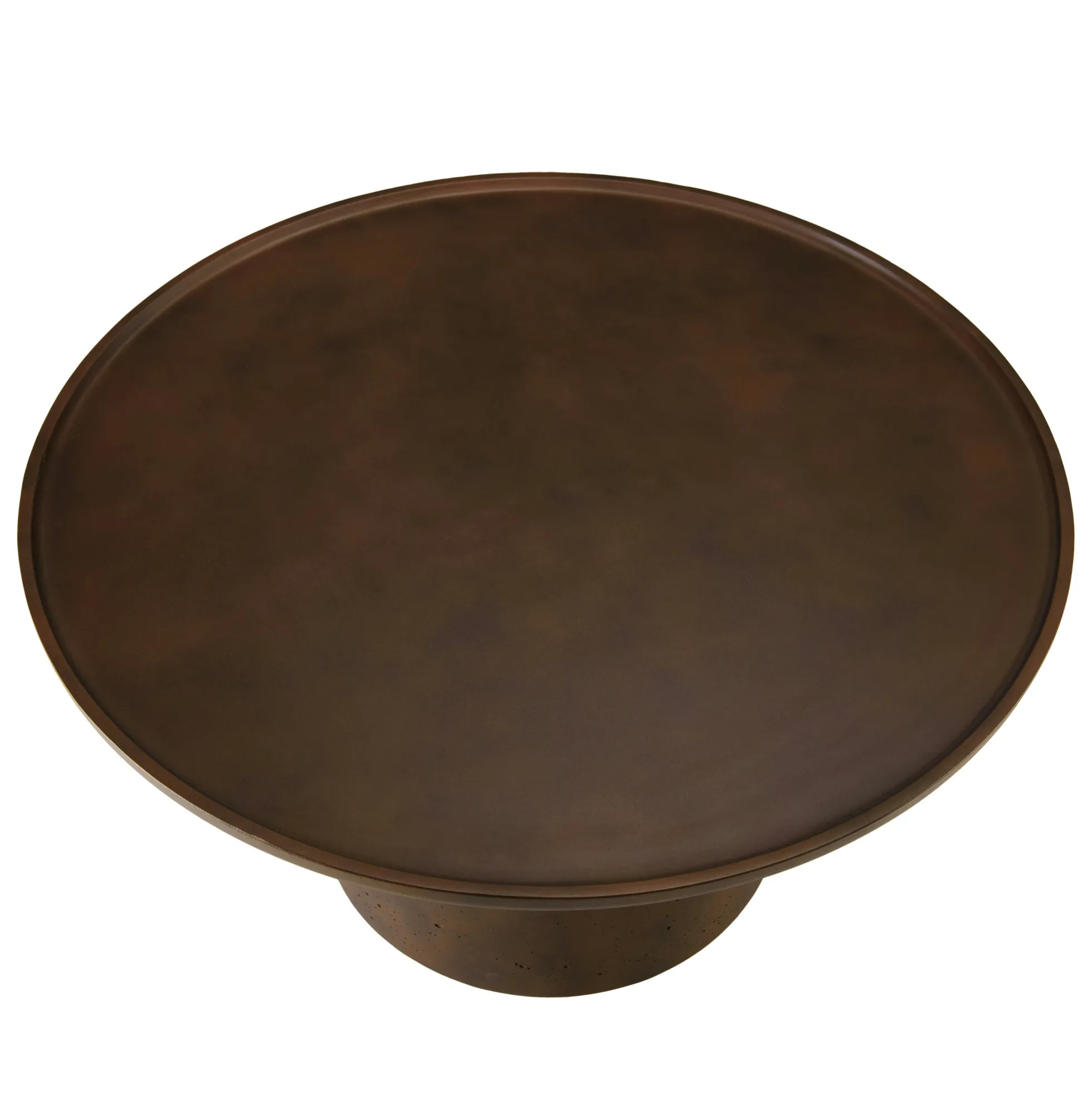 Table basse ronde en béton marron D80cm CALVI