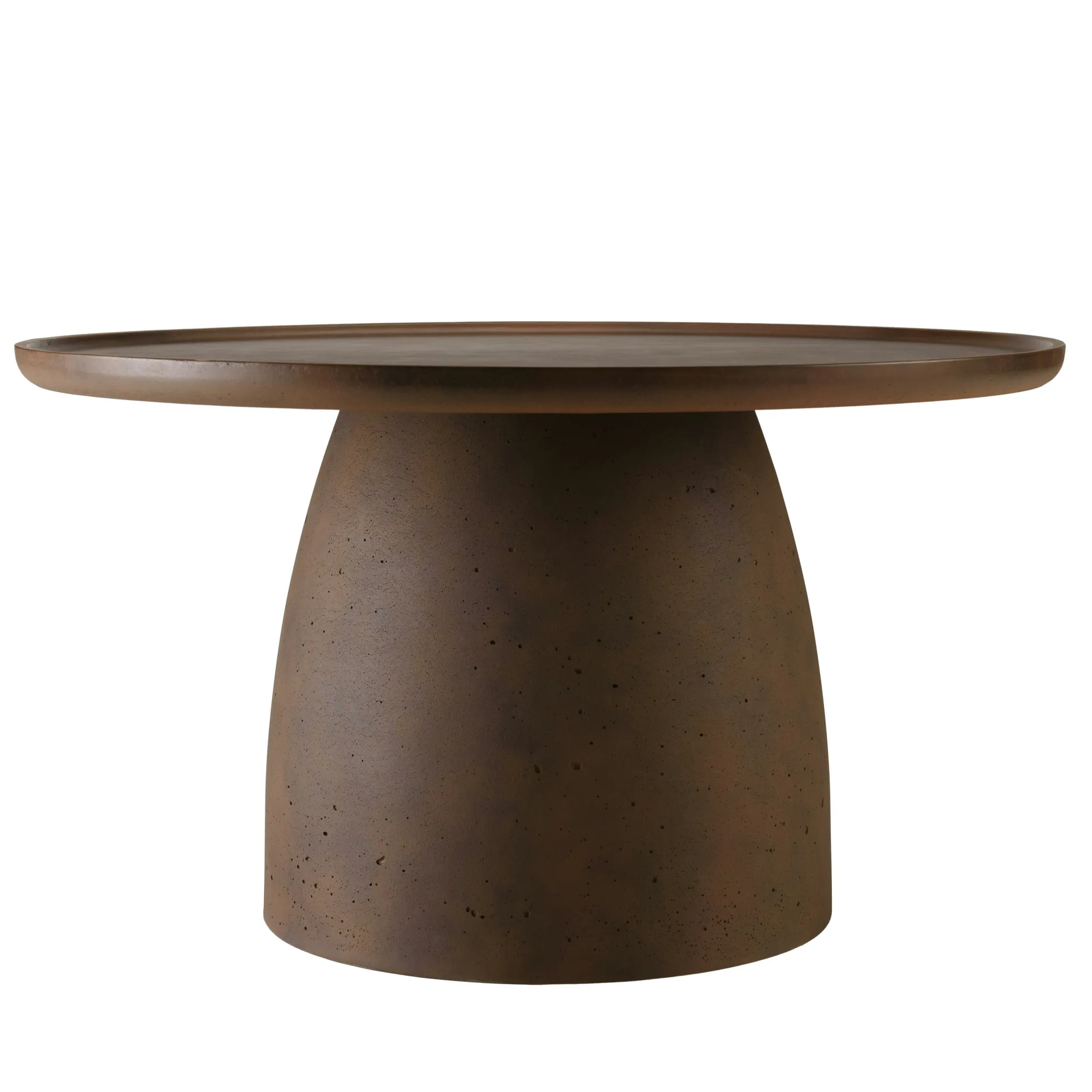 Table basse ronde en béton marron D80cm CALVI