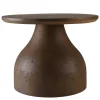 Table basse ronde en béton marron D52cm CALVI
