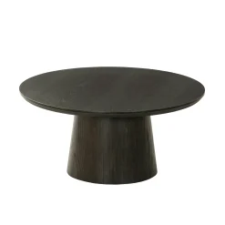 Table basse ronde en chêne brun LOREN